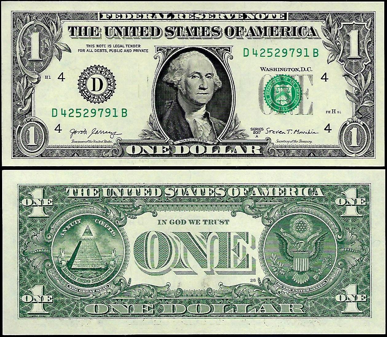 * USA STANY ZJEDNOCZONE 1 dollar 2017 A P-544 ** stan UNC **