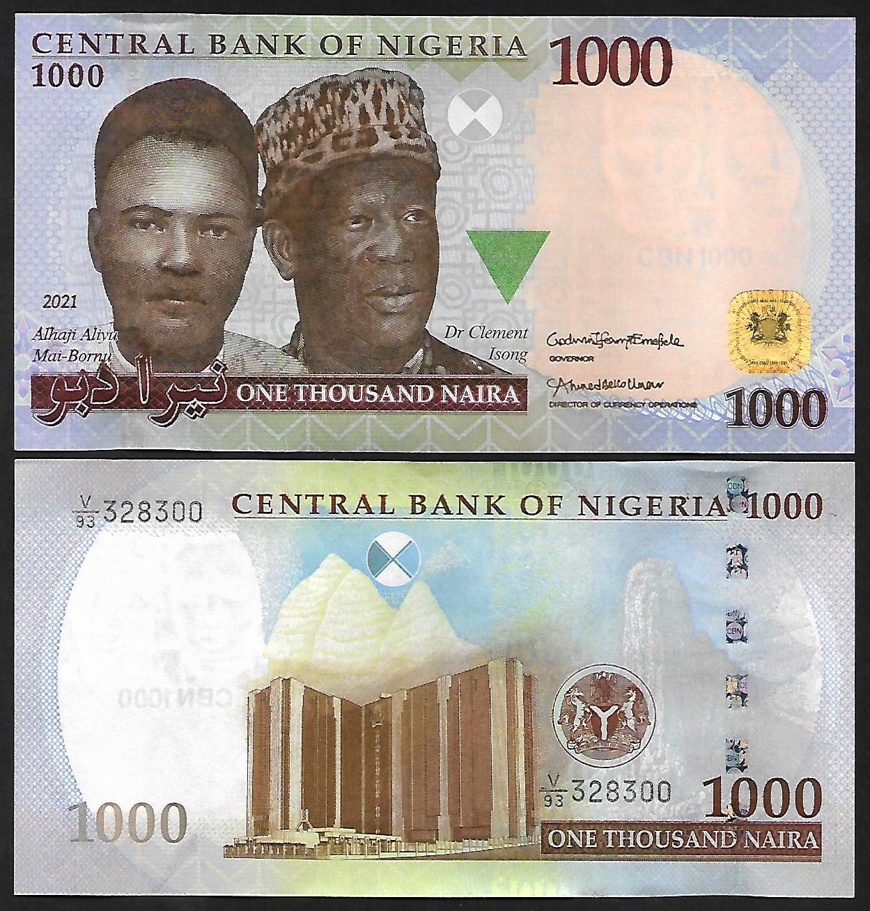 * NIGERIA 1000 naira 2021 P-36 ** stan UNC **