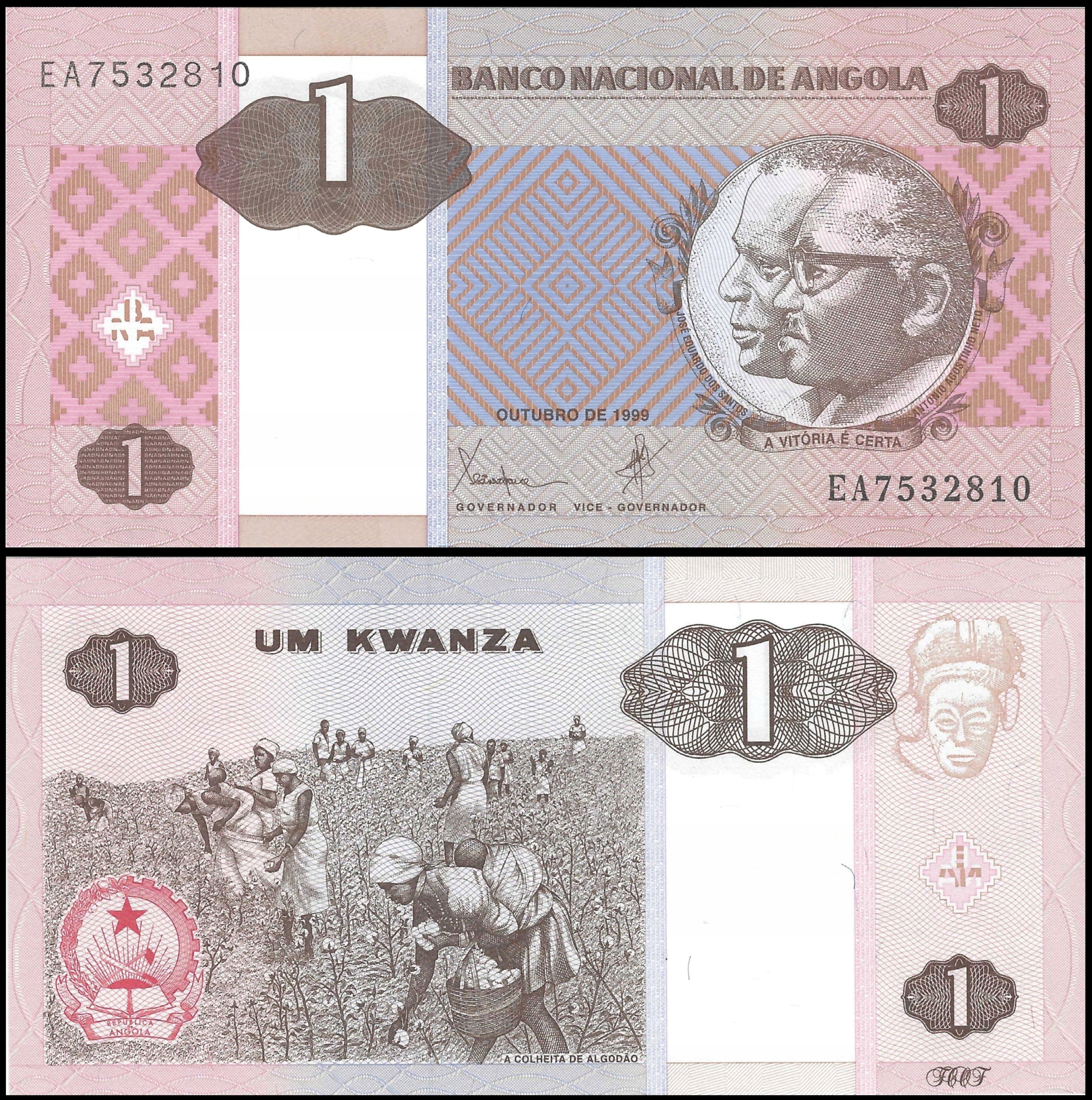 * ANGOLA 1 kwanza 1999 P-143 ** stan UNC ** rzadki *