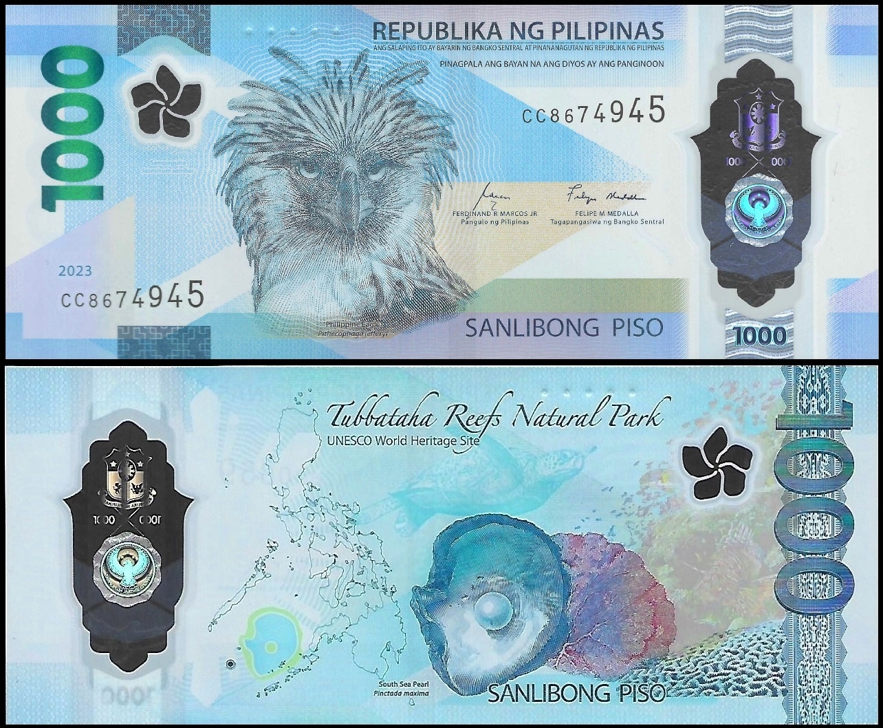 * FILIPINY 1000 piso 2023 P-241 ** stan UNC ** Polimer