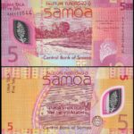 SAMOA banknot 5 tala ND/2023 W-47 stan UNC Polimer Seria AA