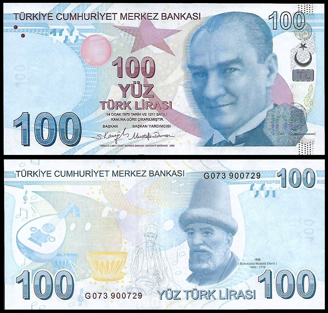 * TURCJA 100 lirasi 2009 UNC P-226e ** stan UNC ** Atatürk