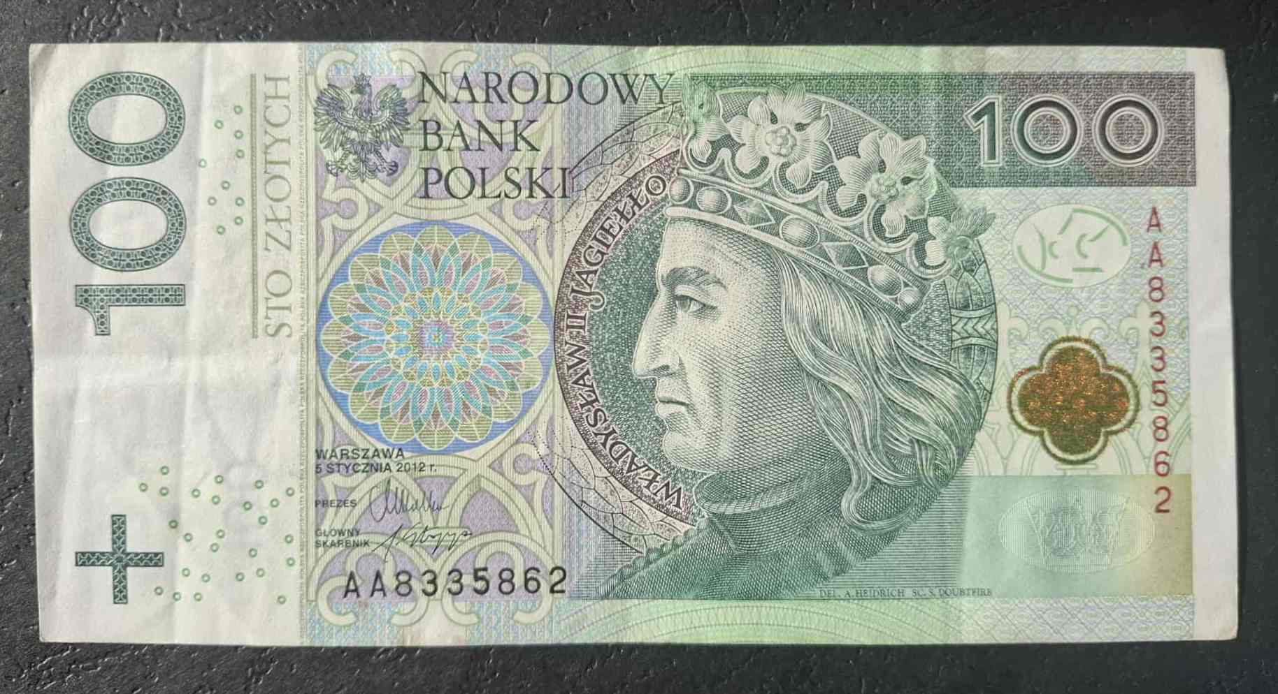 * POLSKA 100 złotych 2012 P-186 ** stan z obiegu ** seria AA