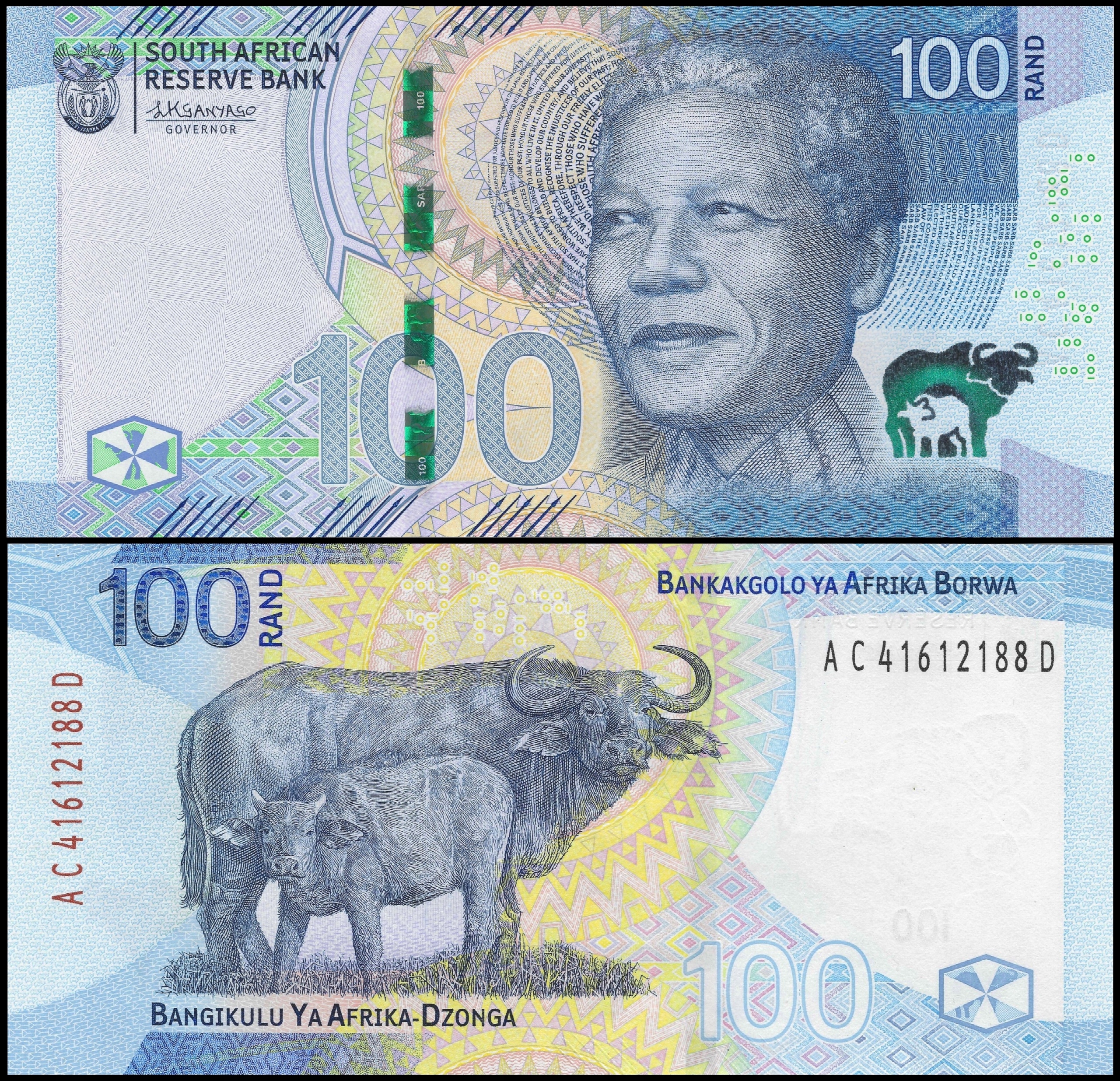 * RPA POŁUDNIOWA AFRYKA 100 rand 2023 P 151 a UNC Mandela