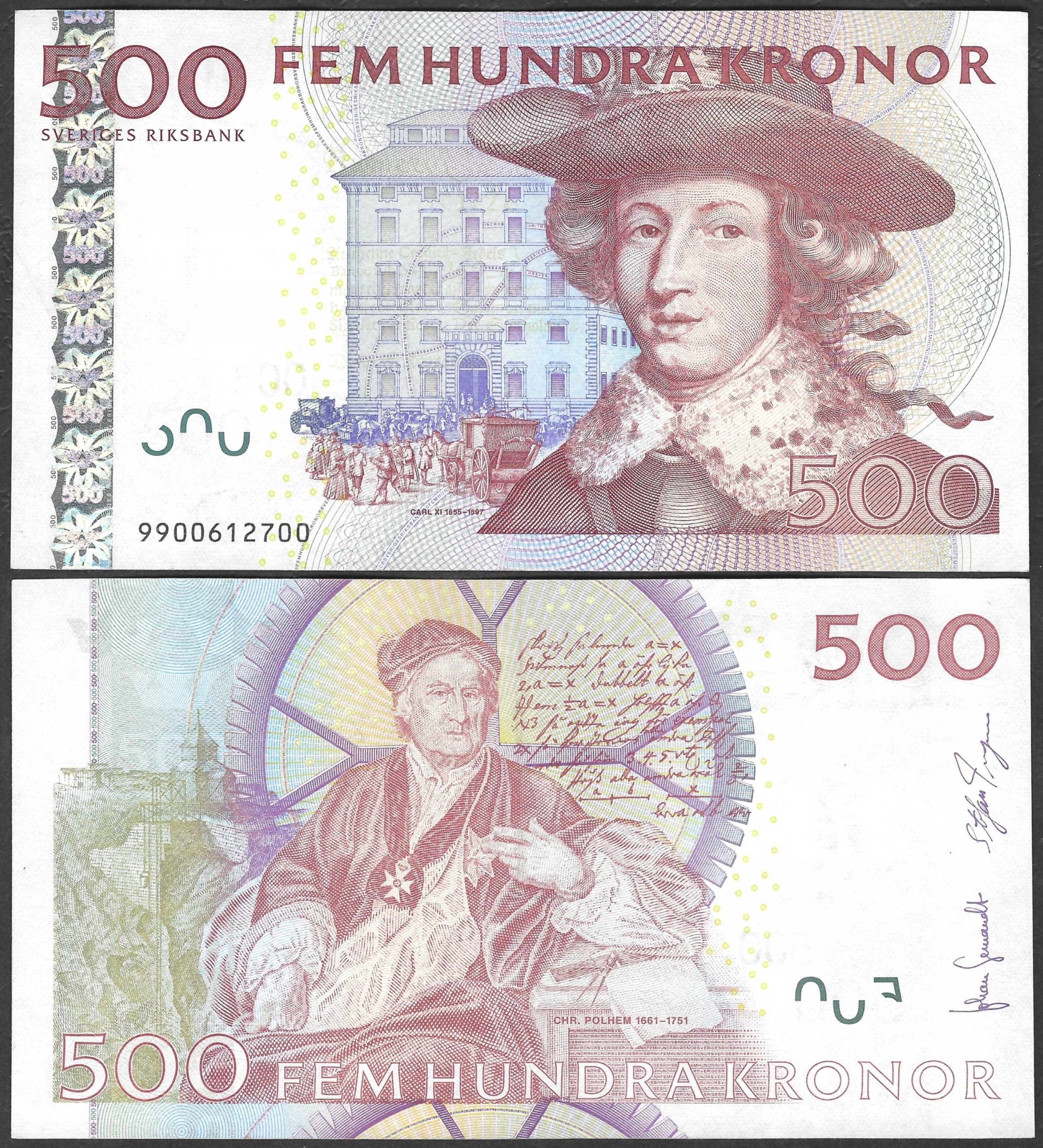 * SZWECJA 500 koron 2009 P- 66c ** stan UNC ** ostatnia sztuka * RZADKI