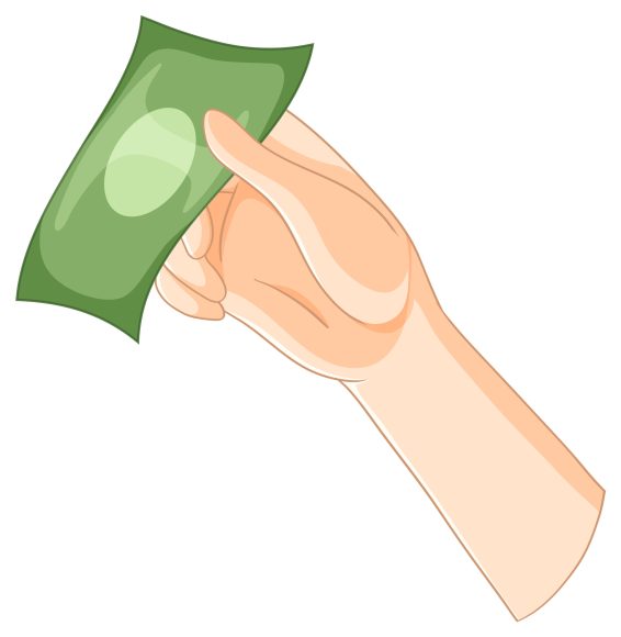 Illustration of a hand holding money